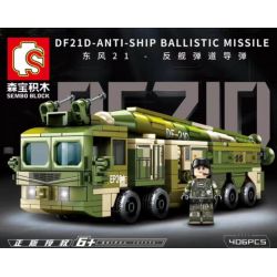 SEMBO 105596 non  MÔI TRƯỜNG TÊN LỬA ĐẠN ĐẠO DONGFENG 21D-ANTI-SHIP bộ đồ chơi xếp lắp ráp ghép mô hình Military Army DF21D-ANTI-SHIP BALLISTIC MISSILE Quân Sự Bộ Đội 406 khối