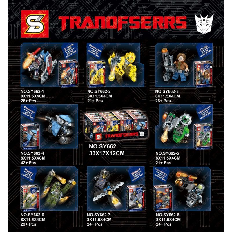 SHENG YUAN SY SY662 non  8 PHIM VỀ RÔ BỐT BIẾN DẠNG bộ đồ chơi xếp lắp ráp ghép mô hình Transformers Robot Đại Chiến Người Máy Biến Hình 213 khối