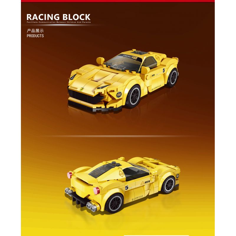 RAEL ENTERTAINMENT 50010 non  FERRARI MÀU VÀNG 50010 bộ đồ chơi xếp lắp ráp ghép mô hình Speed Champions Racing Cars Đua Xe Công Thức 267 khối