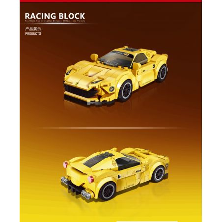RAEL ENTERTAINMENT 50010 non  FERRARI MÀU VÀNG 50010 bộ đồ chơi xếp lắp ráp ghép mô hình Speed Champions Racing Cars Đua Xe Công Thức 267 khối