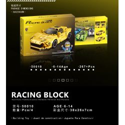 RAEL ENTERTAINMENT 50010 non  FERRARI MÀU VÀNG 50010 bộ đồ chơi xếp lắp ráp ghép mô hình Speed Champions Racing Cars Đua Xe Công Thức 267 khối