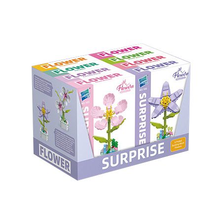 ZUANMA 103D non  8 LOẠI CHẬU HOA bộ đồ chơi xếp lắp ráp ghép mô hình Flowers