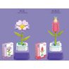 ZUANMA 103D non  8 LOẠI CHẬU HOA bộ đồ chơi xếp lắp ráp ghép mô hình Flowers