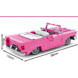 SY 8404 non  CRAZY GEAR CHEVROLET MUI TRẦN MÀU HỒNG CỔ ĐIỂN bộ đồ chơi xếp lắp ráp ghép mô hình  TECHNIQUE Kỹ Thuật Công Nghệ Cao Mô Hình Phương Tiện 742 khối