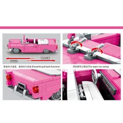 SY 8404 non  CRAZY GEAR CHEVROLET MUI TRẦN MÀU HỒNG CỔ ĐIỂN bộ đồ chơi xếp lắp ráp ghép mô hình  TECHNIQUE Kỹ Thuật Công Nghệ Cao Mô Hình Phương Tiện 742 khối