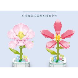 ZUANMA 103C non  CHẬU HOA 8 PHONG CÁCH TRÀN ĐẦY TÌNH YÊU SẼ KHÔNG BAO GIỜ CHẾT bộ đồ chơi xếp lắp ráp ghép mô hình Flowers