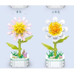 ZUANMA 103C non  CHẬU HOA 8 PHONG CÁCH TRÀN ĐẦY TÌNH YÊU SẼ KHÔNG BAO GIỜ CHẾT bộ đồ chơi xếp lắp ráp ghép mô hình Flowers