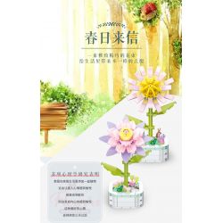 ZUANMA 103C non  CHẬU HOA 8 PHONG CÁCH TRÀN ĐẦY TÌNH YÊU SẼ KHÔNG BAO GIỜ CHẾT bộ đồ chơi xếp lắp ráp ghép mô hình Flowers