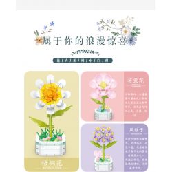 ZUANMA 103C non  CHẬU HOA 8 PHONG CÁCH TRÀN ĐẦY TÌNH YÊU SẼ KHÔNG BAO GIỜ CHẾT bộ đồ chơi xếp lắp ráp ghép mô hình Flowers