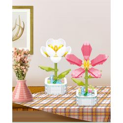 ZUANMA 103C non  CHẬU HOA 8 PHONG CÁCH TRÀN ĐẦY TÌNH YÊU SẼ KHÔNG BAO GIỜ CHẾT bộ đồ chơi xếp lắp ráp ghép mô hình Flowers