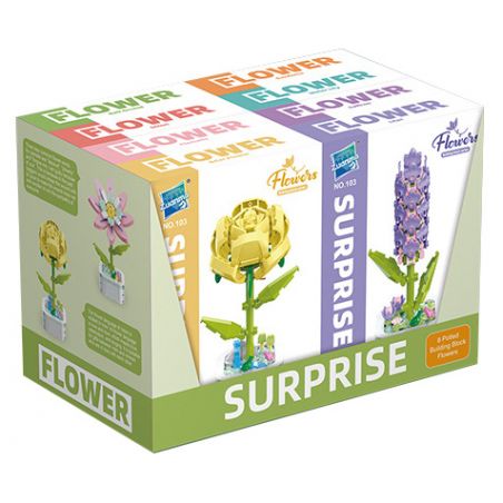 ZUANMA 103B non  HOA TRỒNG TRONG CHẬU 8 KIỂU QUÀ TẶNG BẠN MÙA XUÂN bộ đồ chơi xếp lắp ráp ghép mô hình Flowers