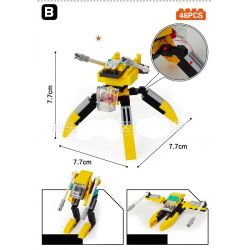 GUDI 8604-8 Xếp hình kiểu  CREATOR 3 IN 1 Space Fighter 8 In 1 Phi Thuyền Từ 8 Robot Biến Hình 409 khối