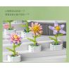 ZUANMA 103B non  HOA TRỒNG TRONG CHẬU 8 KIỂU QUÀ TẶNG BẠN MÙA XUÂN bộ đồ chơi xếp lắp ráp ghép mô hình Flowers