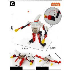 GUDI 8604-8 Xếp hình kiểu  CREATOR 3 IN 1 Space Fighter 8 In 1 Phi Thuyền Từ 8 Robot Biến Hình 409 khối
