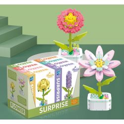 ZUANMA 103B non  HOA TRỒNG TRONG CHẬU 8 KIỂU QUÀ TẶNG BẠN MÙA XUÂN bộ đồ chơi xếp lắp ráp ghép mô hình Flowers