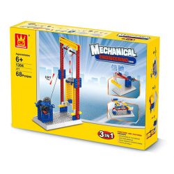 WANGE 1304 non  MÁY XÂY DỰNG-THANG 3 TRONG 1 bộ đồ chơi xếp lắp ráp ghép mô hình  MECHANICAL ENGINEERING - LIFT 3IN1 Kỹ Thuật Công Nghệ Cao Mô Hình Phương Tiện 68 khối