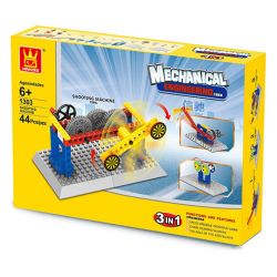 WANGE 1303 non  MÁY BẮN XÂY DỰNG 3 TRONG 1 bộ đồ chơi xếp lắp ráp ghép mô hình  MECHANICAL ENGINEERING - SHOOTING MACHINE 3IN1 Kỹ Thuật Công Nghệ Cao Mô Hình Phương Tiện 44 khối