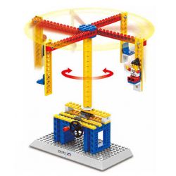 WANGE 1301 non  MÁY XÂY DỰNG-MERRY-GO-ROUND 3 TRONG 1 bộ đồ chơi xếp lắp ráp ghép mô hình  MECHANICAL ENGINEERING - CAROUSEL 3IN1 Kỹ Thuật Công Nghệ Cao Mô Hình Phương Tiện 76 khối