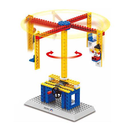 WANGE 1301 non  MÁY XÂY DỰNG-MERRY-GO-ROUND 3 TRONG 1 bộ đồ chơi xếp lắp ráp ghép mô hình  MECHANICAL ENGINEERING - CAROUSEL 3IN1 Kỹ Thuật Công Nghệ Cao Mô Hình Phương Tiện 76 khối