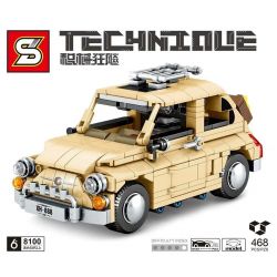 SY 8100 non  SỰ ĐIÊN RỒ VỀ CƠ KHÍ FIAT 500 bộ đồ chơi xếp lắp ráp ghép mô hình Creator FIAT NUOVA 500 Sáng Tạo 468 khối