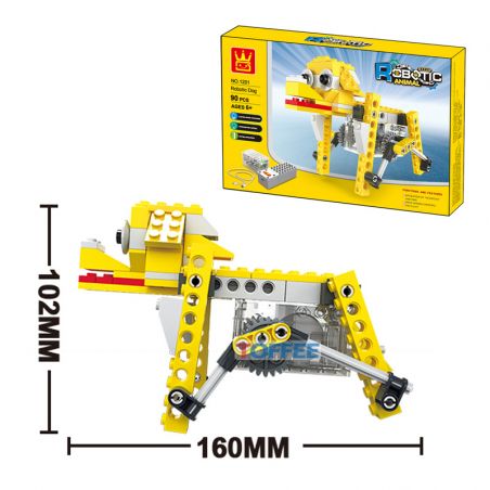WANGE 1201 non  MÁY MÓC ĐỘNG VẬT-PUPPY bộ đồ chơi xếp lắp ráp ghép mô hình  ROBOTIC DOG Kỹ Thuật Công Nghệ Cao Mô Hình Phương Tiện 90 khối