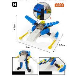 GUDI 8604-8 Xếp hình kiểu  CREATOR 3 IN 1 Space Fighter 8 In 1 Phi Thuyền Từ 8 Robot Biến Hình 409 khối