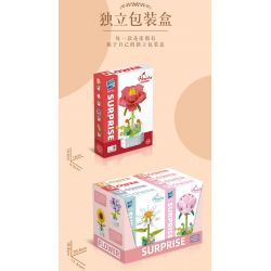 ZUANMA 103A non  CHẬU HOA HÃY DÀNH CHÚT THỜI GIAN ĐỂ TẠO RA 8 KIỂU MÙA XUÂN bộ đồ chơi xếp lắp ráp ghép mô hình Flowers