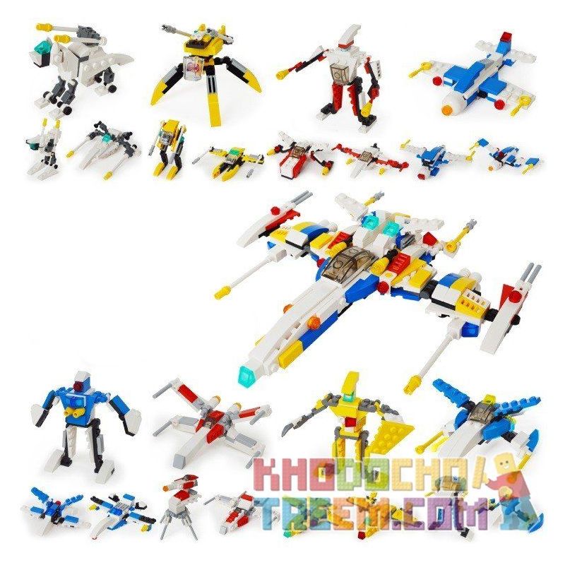 GUDI 8604-8 Xếp hình kiểu  CREATOR 3 IN 1 Space Fighter 8 In 1 Phi Thuyền Từ 8 Robot Biến Hình 409 khối