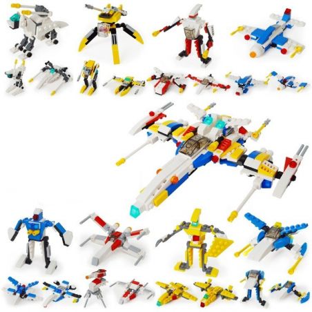 GUDI 8604-8 Xếp hình kiểu  CREATOR 3 IN 1 Space Fighter 8 In 1 Phi Thuyền Từ 8 Robot Biến Hình 409 khối