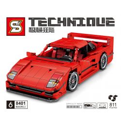 SY 8401 non  CHUẨN BỊ XE THỂ THAO FERRARI F40 bộ đồ chơi xếp lắp ráp ghép mô hình  TECHNIQUE FERRARI F40 Kỹ Thuật Công Nghệ Cao Mô Hình Phương Tiện 811 khối