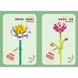 ZUANMA 087C non  BÓ 8 CỐC 1 bộ đồ chơi xếp lắp ráp ghép mô hình Flowers Hoa 715 khối