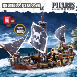 ZHEGAO QL1800 1800 982001 non  SERIES STORMY SEA PIRATE bộ đồ chơi xếp lắp ráp ghép mô hình Pirates Of The Caribbean PIRATE KINGDOM Cướp Biển Vùng Caribe 722 khối