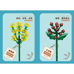ZUANMA 087A non  BÓ 8 CỐC 1 bộ đồ chơi xếp lắp ráp ghép mô hình Flowers Hoa 679 khối