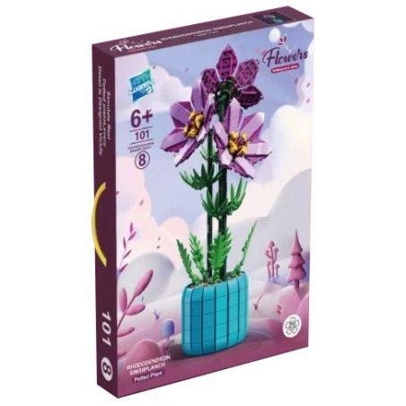 ZUANMA 101-8 non  CHẬU CÂY ĐỖ QUYÊN bộ đồ chơi xếp lắp ráp ghép mô hình Flowers Hoa 798 khối