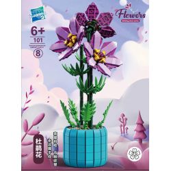 ZUANMA 101-8 non  CHẬU CÂY ĐỖ QUYÊN bộ đồ chơi xếp lắp ráp ghép mô hình Flowers Hoa 798 khối