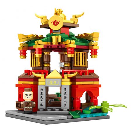 COGO 15903B 15903C 15903D 15903A non  4 QUÁN TRÀ JIANGNAN RƯỢU VANG YUELAI TRỞ VỀ HỘI TRƯỜNG MÙA XUÂN CÔNG TY HONGTAI bộ đồ chơi xếp lắp ráp ghép mô hình 1273 khối