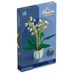 ZUANMA 101-2 non  CHẬU CÂY HOA HUỆ THUNG LŨNG bộ đồ chơi xếp lắp ráp ghép mô hình Flowers 610 khối