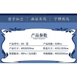 ZUANMA 101-2 non  CHẬU CÂY HOA HUỆ THUNG LŨNG bộ đồ chơi xếp lắp ráp ghép mô hình Flowers 610 khối