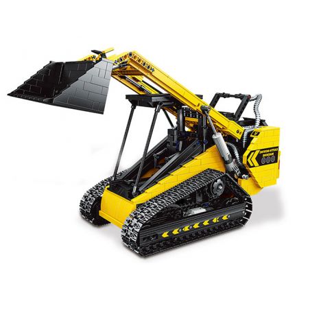 HAPPY BUILD SHINEYU XINYU YC-22007 22007 YC22007 non  TRÌNH TẢI TRƯỢT 1:12. tỷ lệ 1:12 bộ đồ chơi xếp lắp ráp ghép mô hình Build Team SHINE YU SKID STEER LOADER Đội Xây Dựng 1800 khối