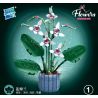ZUANMA 101-1 non  CHẬU HOA LAN CÁNH SEN bộ đồ chơi xếp lắp ráp ghép mô hình Flowers 728 khối