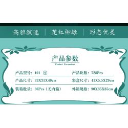 ZUANMA 101-1 non  CHẬU HOA LAN CÁNH SEN bộ đồ chơi xếp lắp ráp ghép mô hình Flowers 728 khối