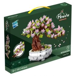 ZUANMA 100-1 non  CÂY TRỒNG TRONG CHẬU BITAOCHUN bộ đồ chơi xếp lắp ráp ghép mô hình Flowers Hoa 462 khối