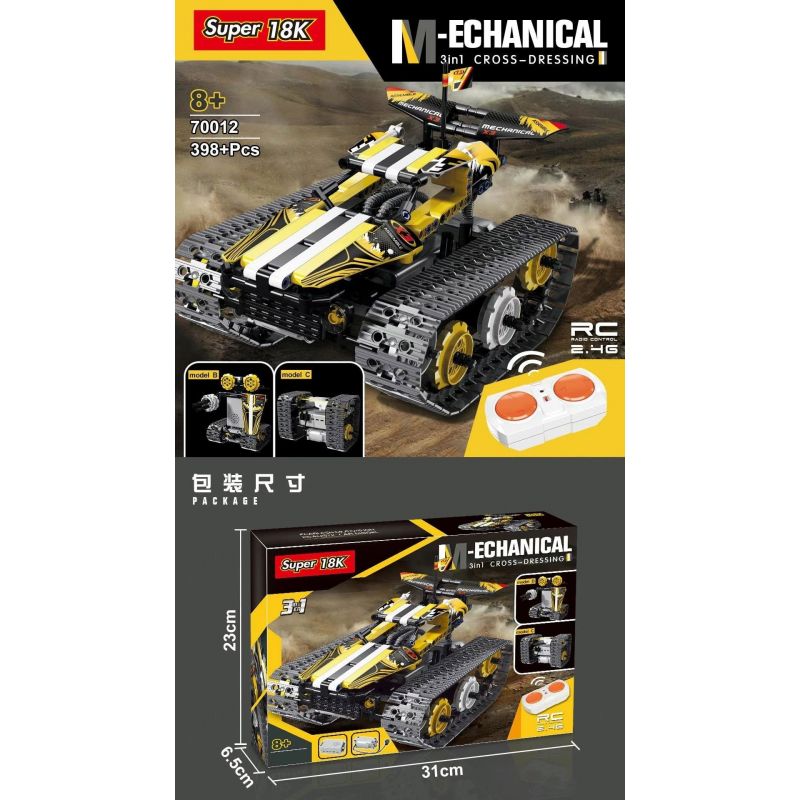 SUPER 18K 70012 non  REMOTE CRAWLER RACING. bộ đồ chơi xếp lắp ráp ghép mô hình  M-ECHANICAL Kỹ Thuật Công Nghệ Cao Mô Hình Phương Tiện 398 khối
