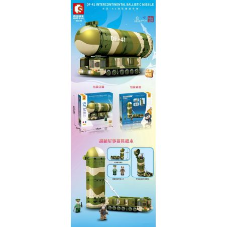 SEMBO 105599 non  TÊN LỬA ĐẠN ĐẠO INTERCONTINENTAL DONGFENG-41 bộ đồ chơi xếp lắp ráp ghép mô hình Military Army DF-41 INTERCONTINENTAL BALLISTIC MISSILE Quân Sự Bộ Đội
