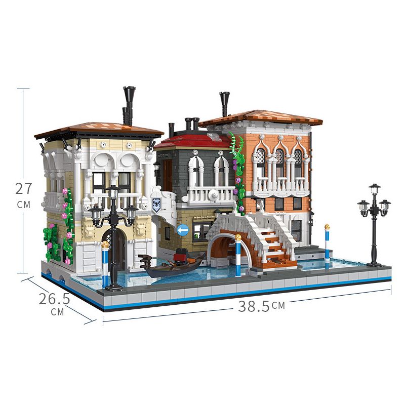 JIESTAR 89122 non  VENICE. bộ đồ chơi xếp lắp ráp ghép mô hình Creator Expert THE LITTLE VENICE Chuyên Gia Sáng Tạo 3050 khối