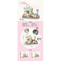 CACO D005-3 005-3 non  CẢNH ĐƯỜNG PHỐ NGÔI NHÀ SỮA bộ đồ chơi xếp lắp ráp ghép mô hình Mini Modular MILK DRINK Đường Phố Thu Nhỏ 590 khối