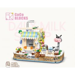 CACO D005-3 005-3 non  CẢNH ĐƯỜNG PHỐ NGÔI NHÀ SỮA bộ đồ chơi xếp lắp ráp ghép mô hình Mini Modular MILK DRINK Đường Phố Thu Nhỏ 590 khối