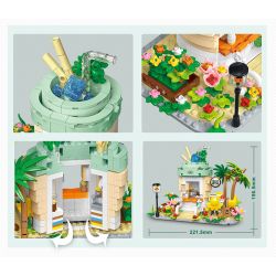 CACO D005-1 005-1 non  CẢNH ĐƯỜNG PHỐ QUÁN RƯỢU bộ đồ chơi xếp lắp ráp ghép mô hình Mini Modular COOL DRINKS Đường Phố Thu Nhỏ 599 khối