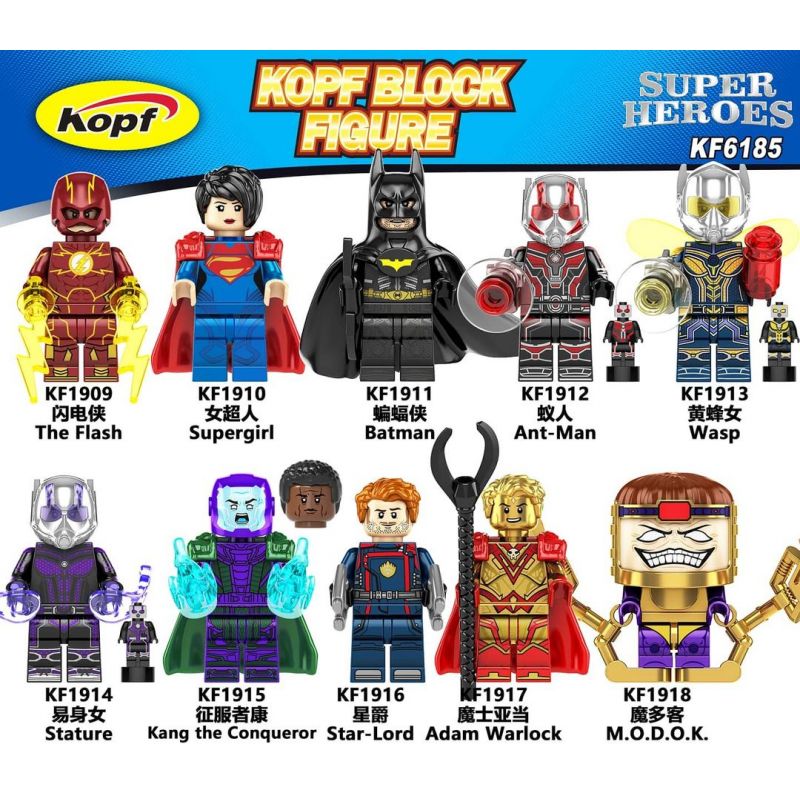 KOPF KF6195 6195 KF1909 1909 KF1910 1910 KF1911 1911 KF1912 1912 KF1913 1913 KF1914 1914 KF1915 1915 KF1916 1916 KF1917 1917 KF1918 1918 non  10 LOẠI NHÂN VẬT SIÊU ANH HÙNG bộ đồ chơi xếp lắp ráp ghép mô hình Super Heroes SUPER HEROS Siêu Nhân Anh Hùng