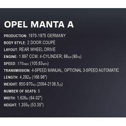 COBI 24339 24338 24349 non  OPEL MANTA 1970 tỷ lệ 1:12 bộ đồ chơi xếp lắp ráp ghép mô hình Model Team Mô Hình Hiện Đại 1905 khối